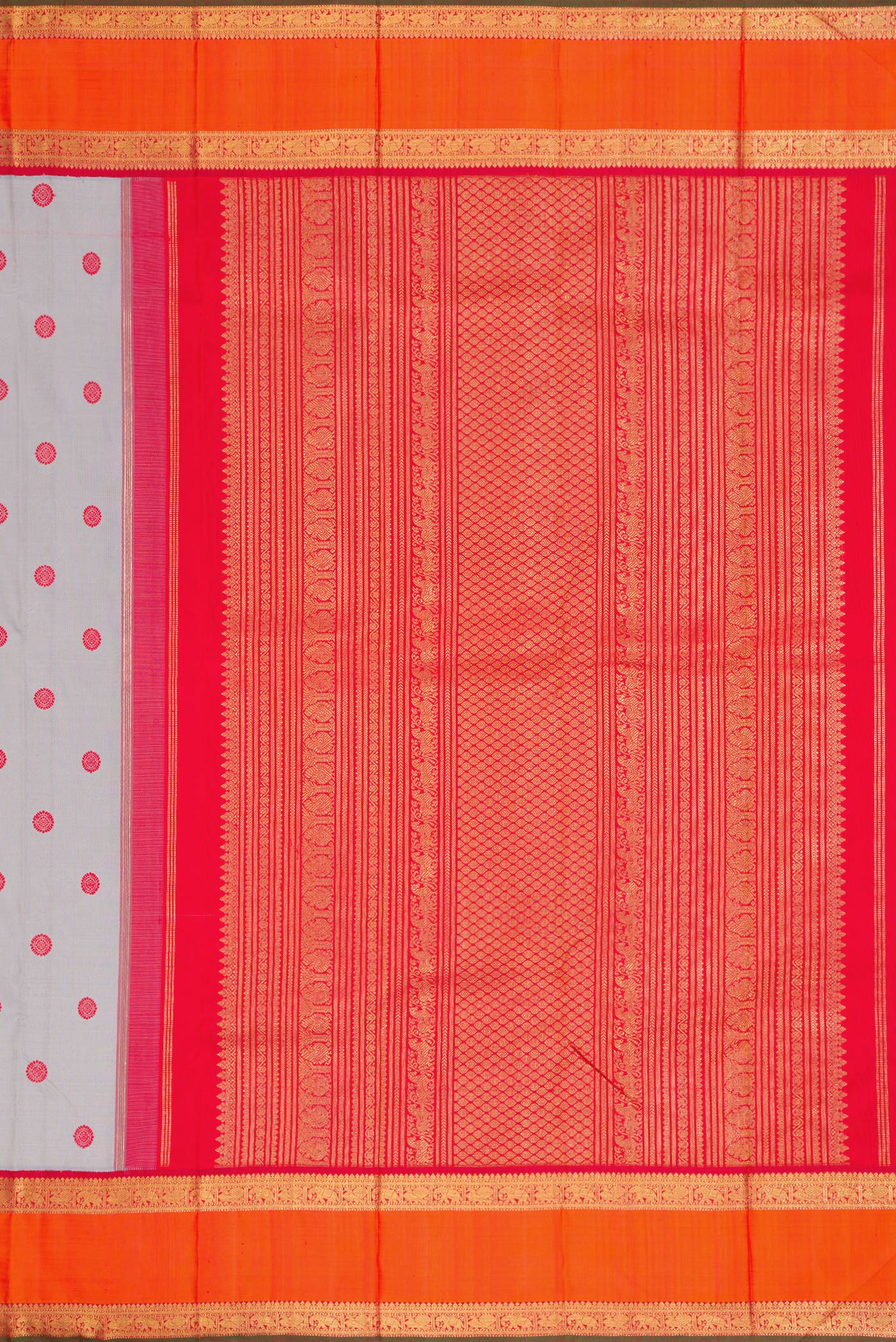 Pure Silk Pure Zari Grey Kanchipuram Saree - Image 7