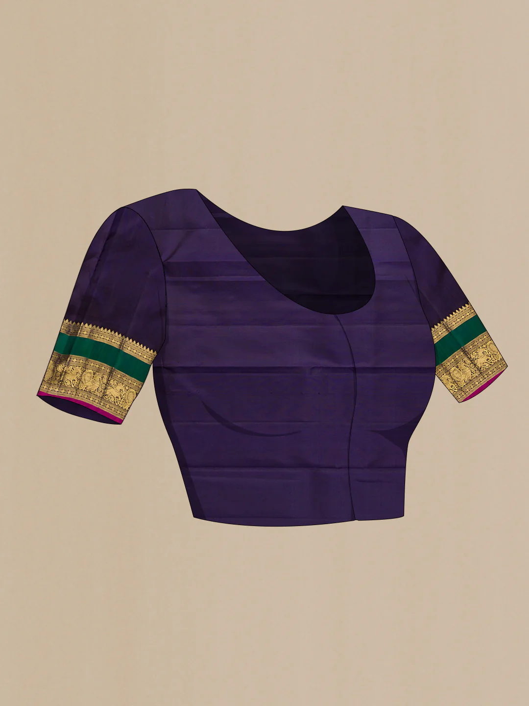 Pure Silk Pure Zari Grey Kanjivaram Saree - Image 5