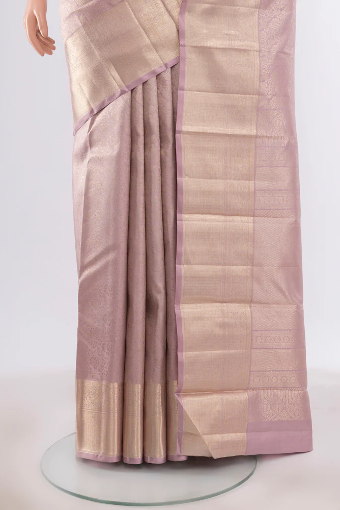 Lavender Kanjivaram Silk Saree - Image 3