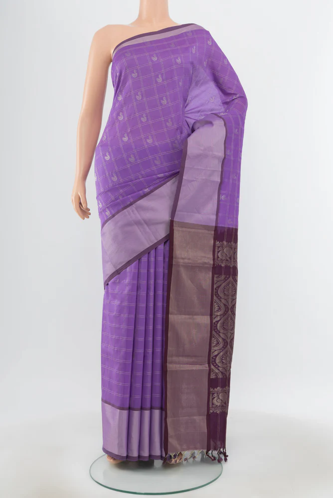 Lavender Silk Cotton Saree