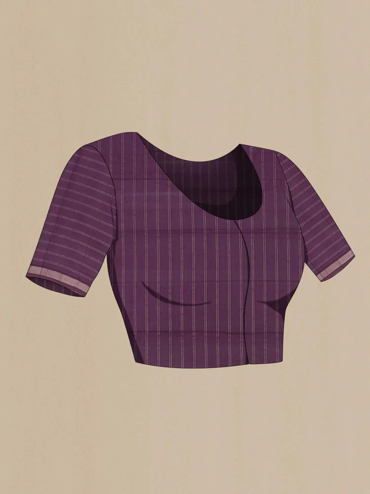 Lavender Silk Cotton Saree - Image 4