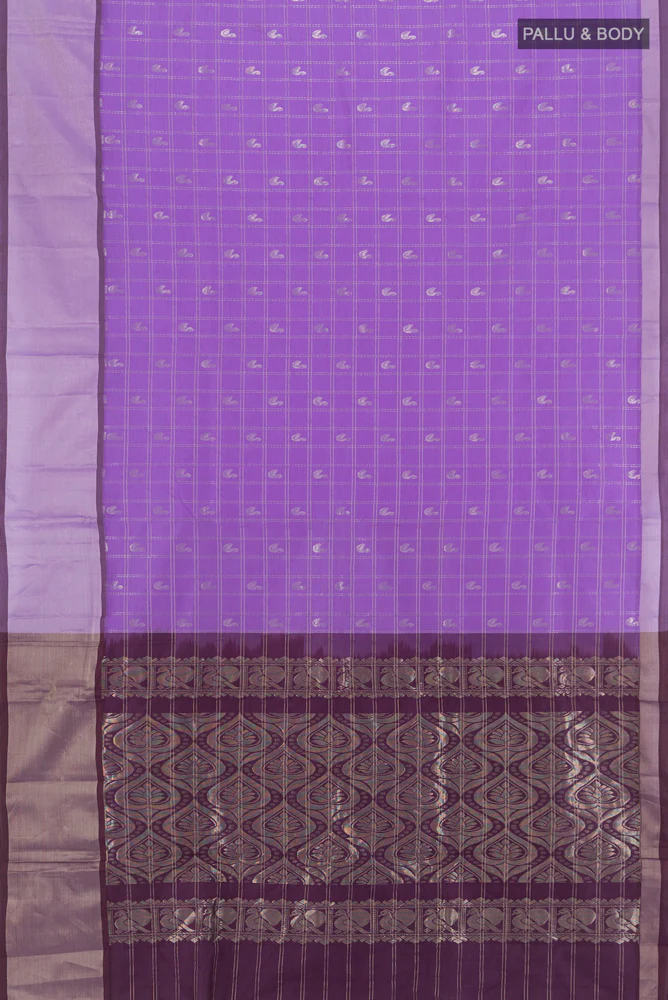 Lavender Silk Cotton Saree - Image 5