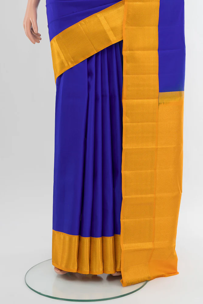 Royal Blue Kanchipuram Silk Saree - Image 3