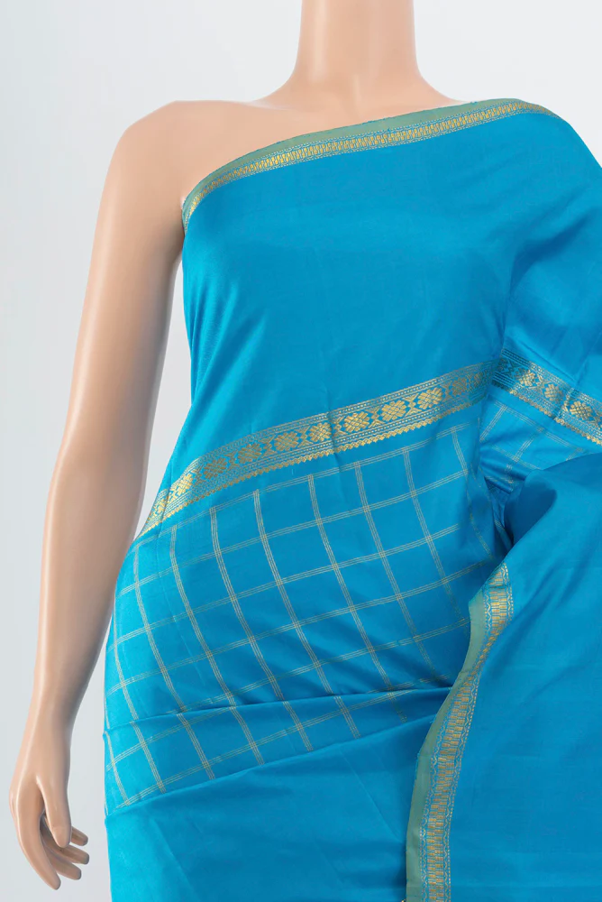 Blue Kanchipuram Silk Saree - Image 2