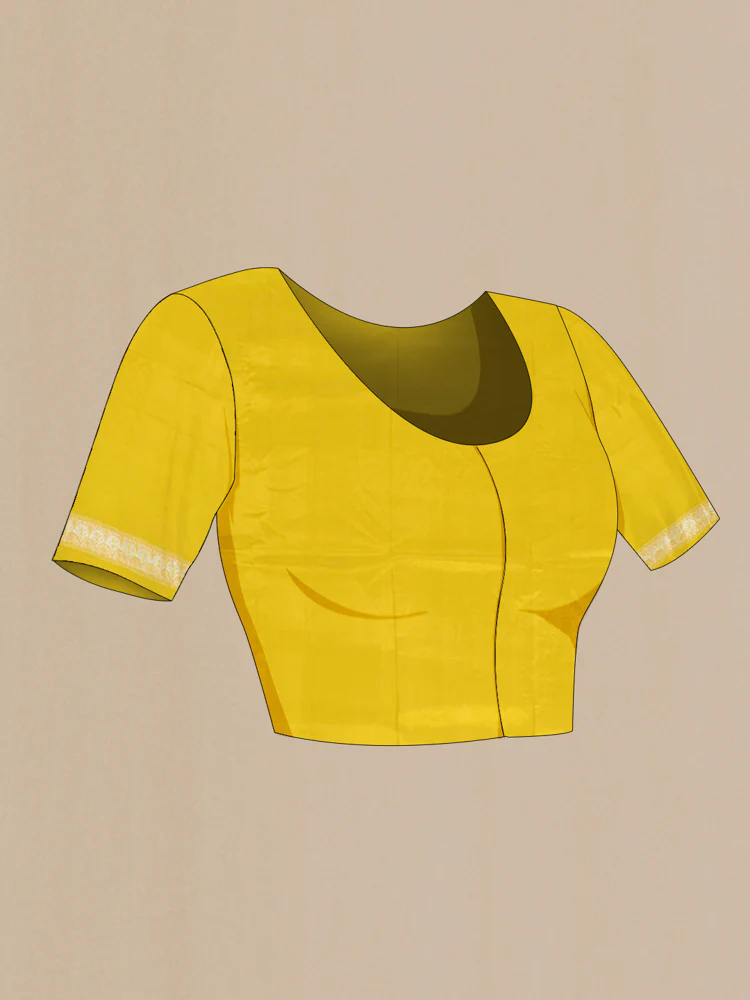 Yellow Banarasi Silk Saree - Image 5