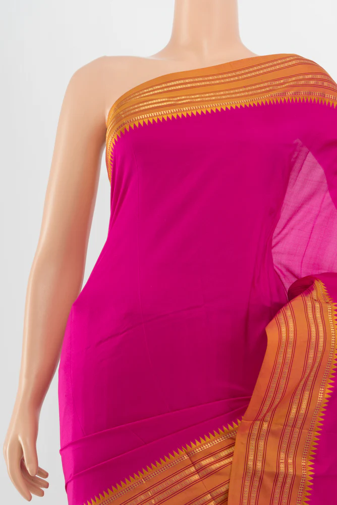 Rani Pink Narayanpet Silk Saree - Image 2