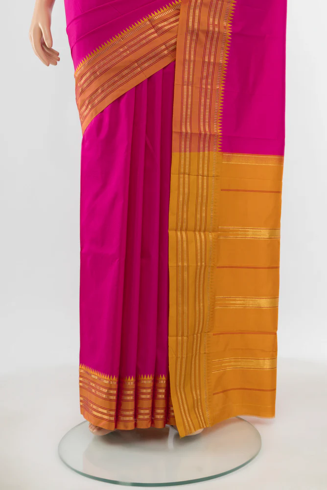 Rani Pink Narayanpet Silk Saree - Image 3