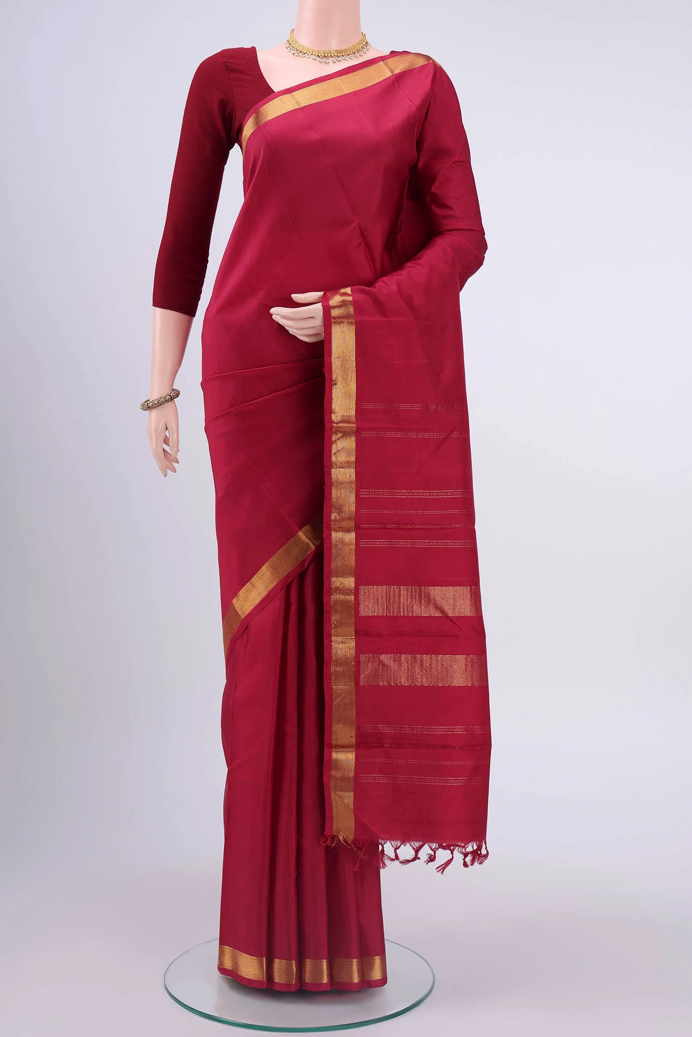 Maroon Kanjivaram Silk Saree