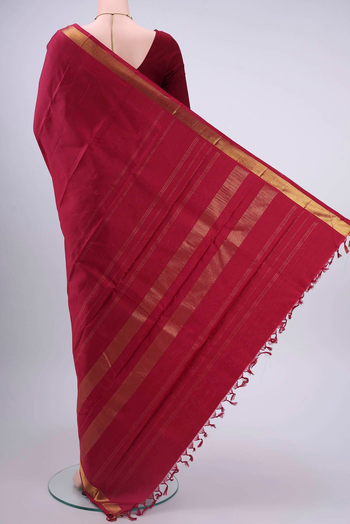 Maroon Kanjivaram Silk Saree - Image 3