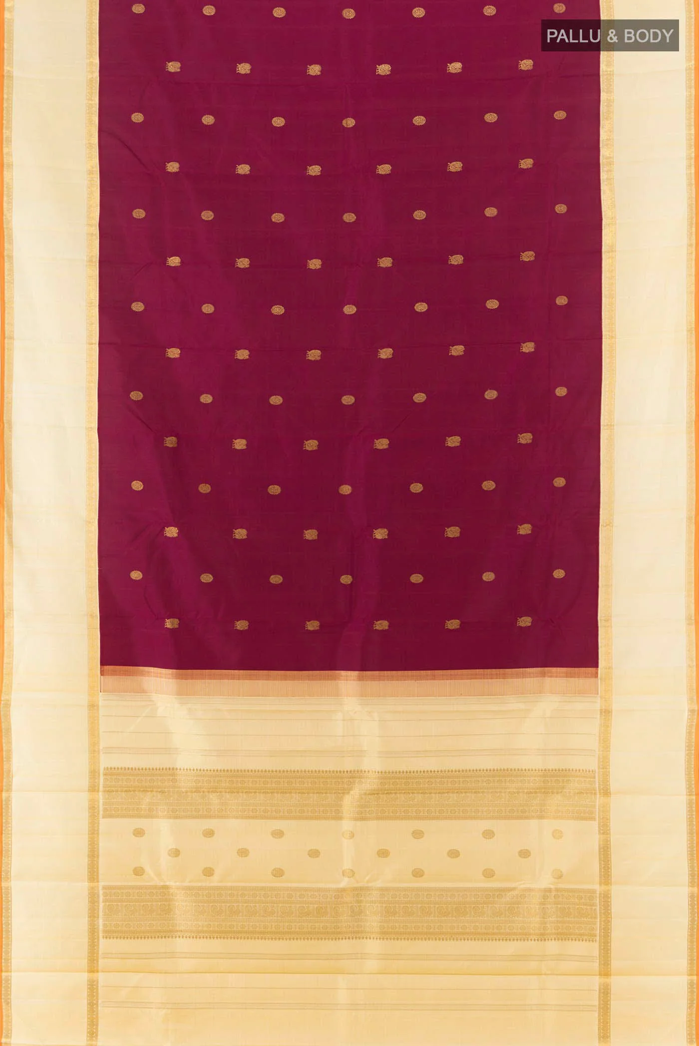 Pure Silk Pure Zari Maroon Kanchipuram Saree - Image 5