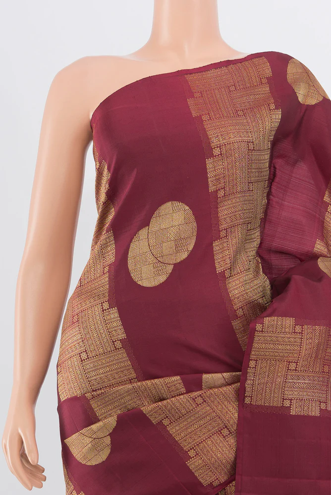 Maroon Kanchipuram Silk Saree - Image 2