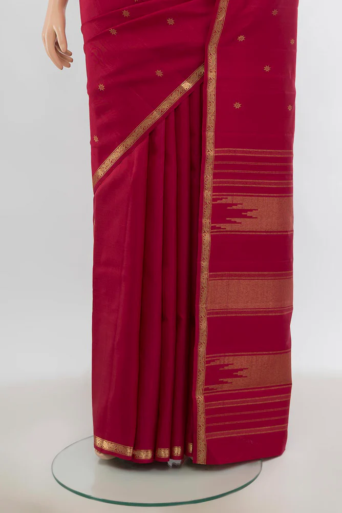 Maroon Kanchipuram Silk Saree - Image 3