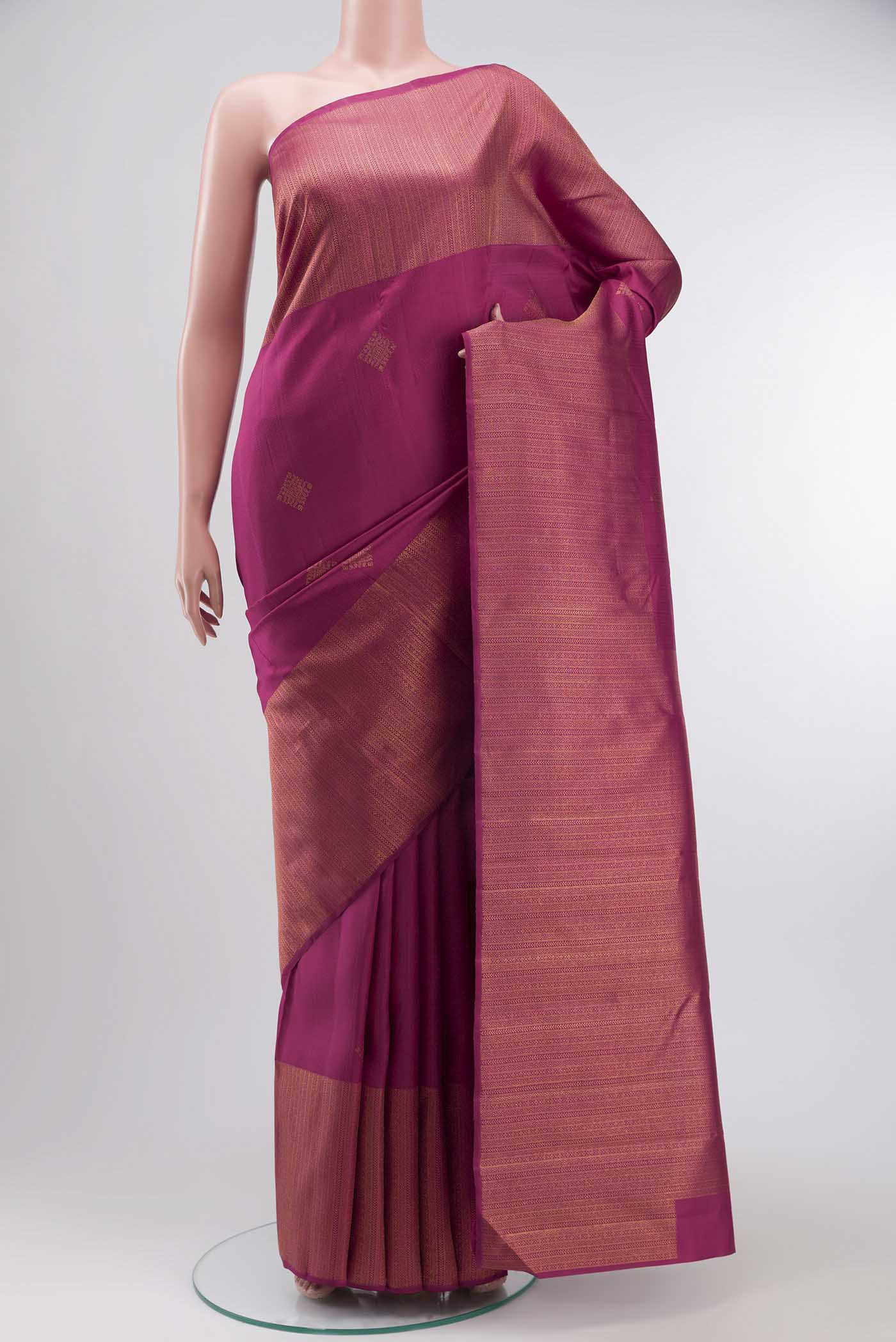 Pure Silk Pure Zari Maroon Kanjivaram Saree