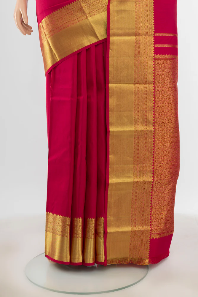Maroon Kanchipuram Silk Saree - Image 3