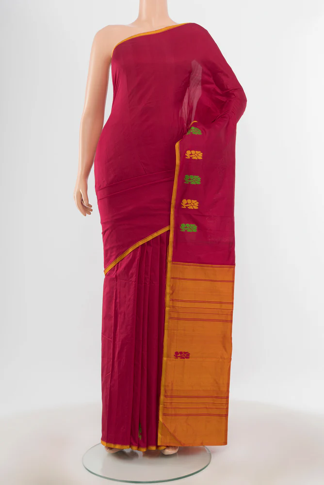Maroon Kanchipuram Silk Saree