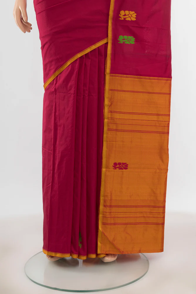 Maroon Kanchipuram Silk Saree - Image 3