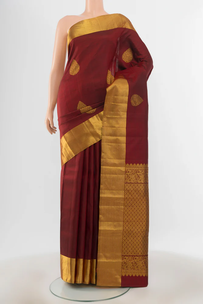 Maroon Kanchipuram Silk Saree