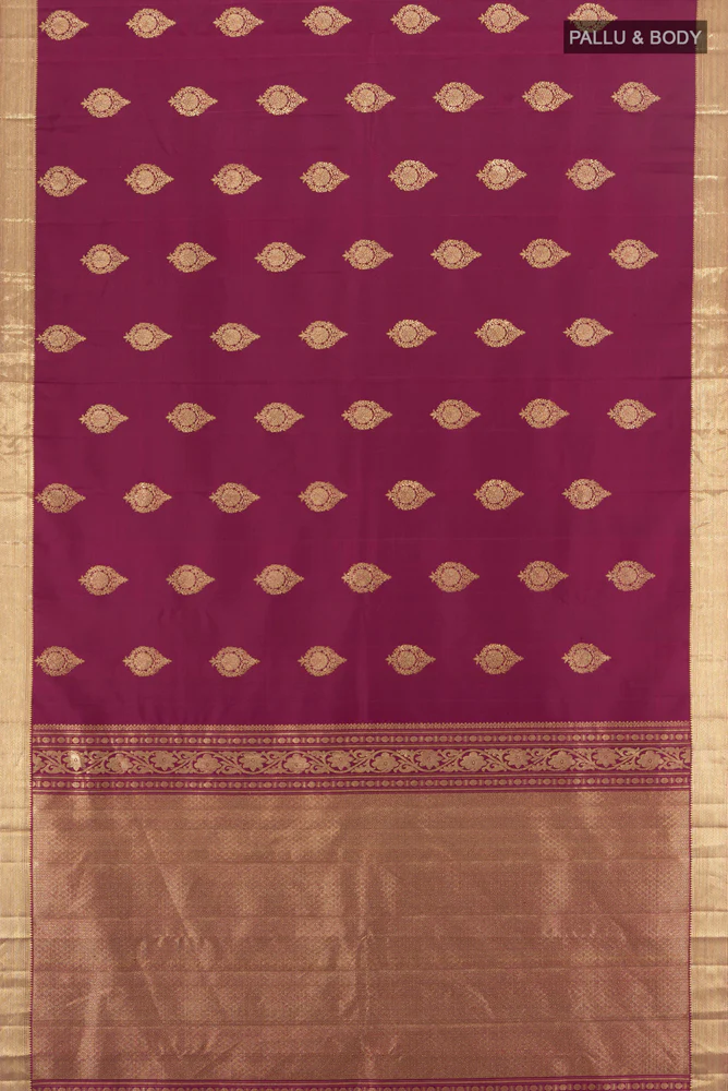 Burgundy Kanjivaram Silk Saree - Image 5