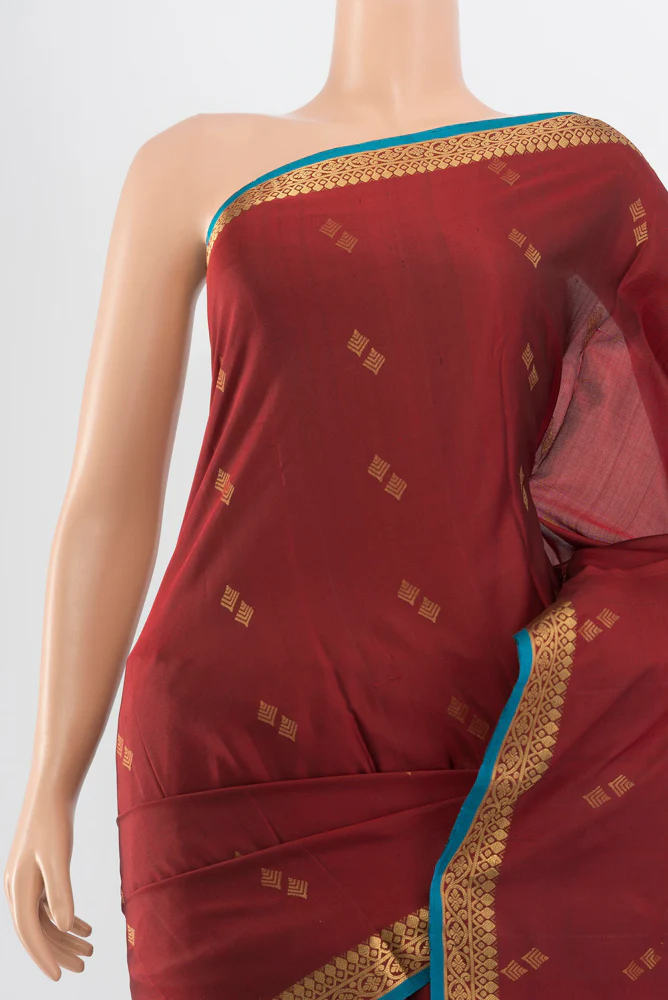 Maroon Soft Silk Saree - Image 2