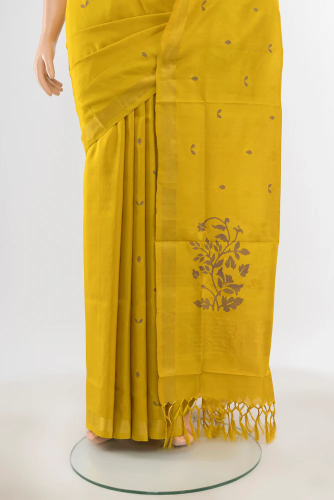 Lemon Yellow Uppada Silk Saree - Image 3