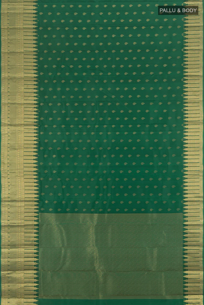 Bottle Green Kanchipuram Silk Saree - Image 5