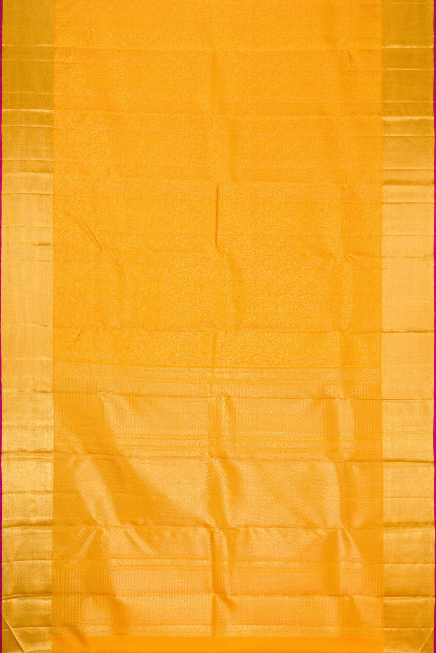 Pure Silk Pure Zari Mustard Dual Tone Kanjivaram Saree - Image 6