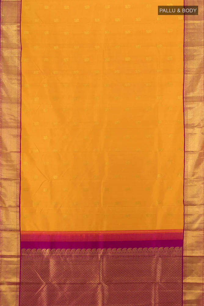 Yellow Kanjivaram Silk Saree - Image 5