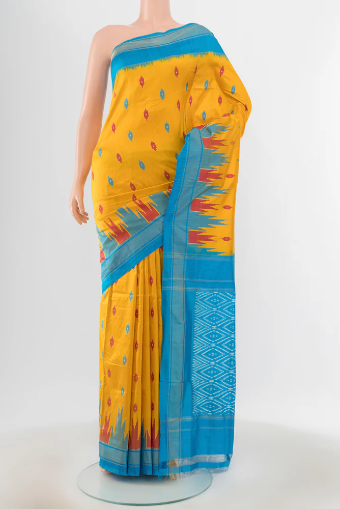 Yellow Pochampally Silk Saree