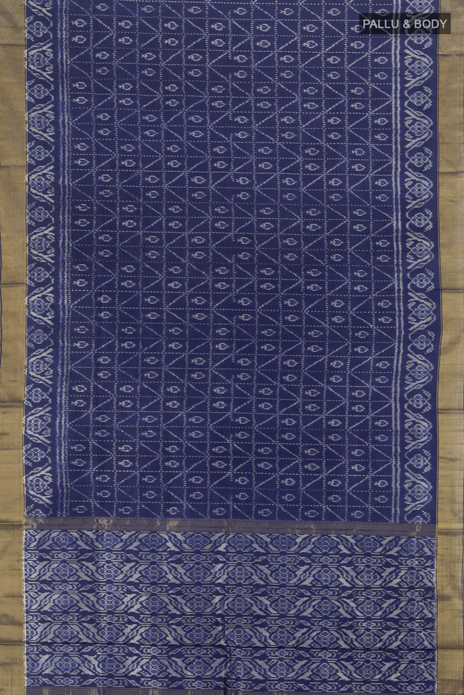Blue Pochampally Silk Saree - Image 5