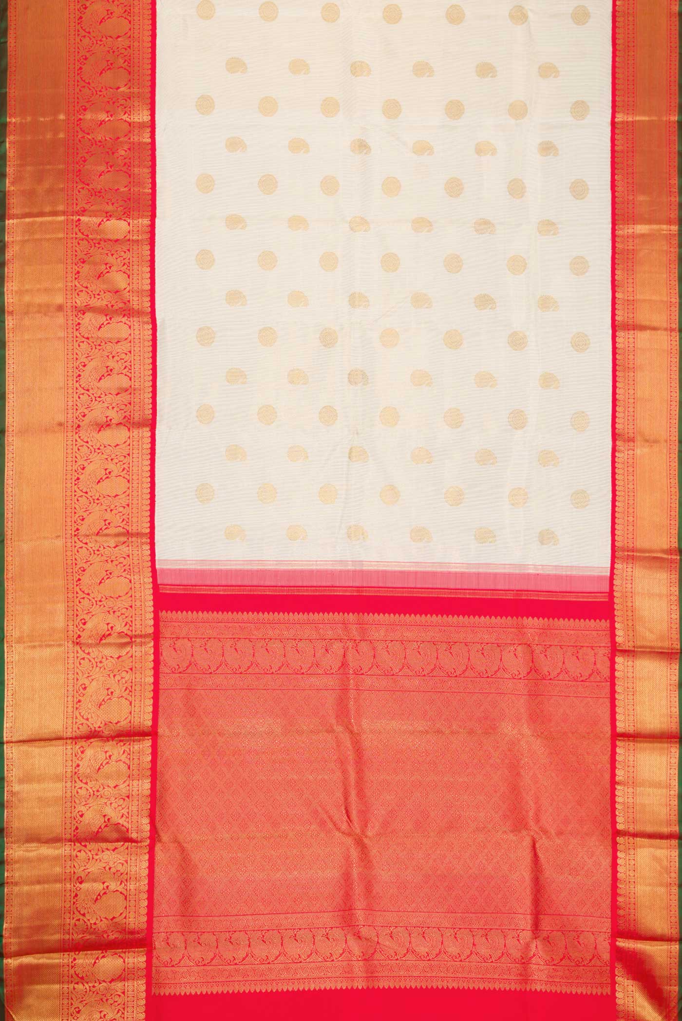 Pure Silk Pure Zari Off White Dual Tone Kanjivaram Saree - Image 6