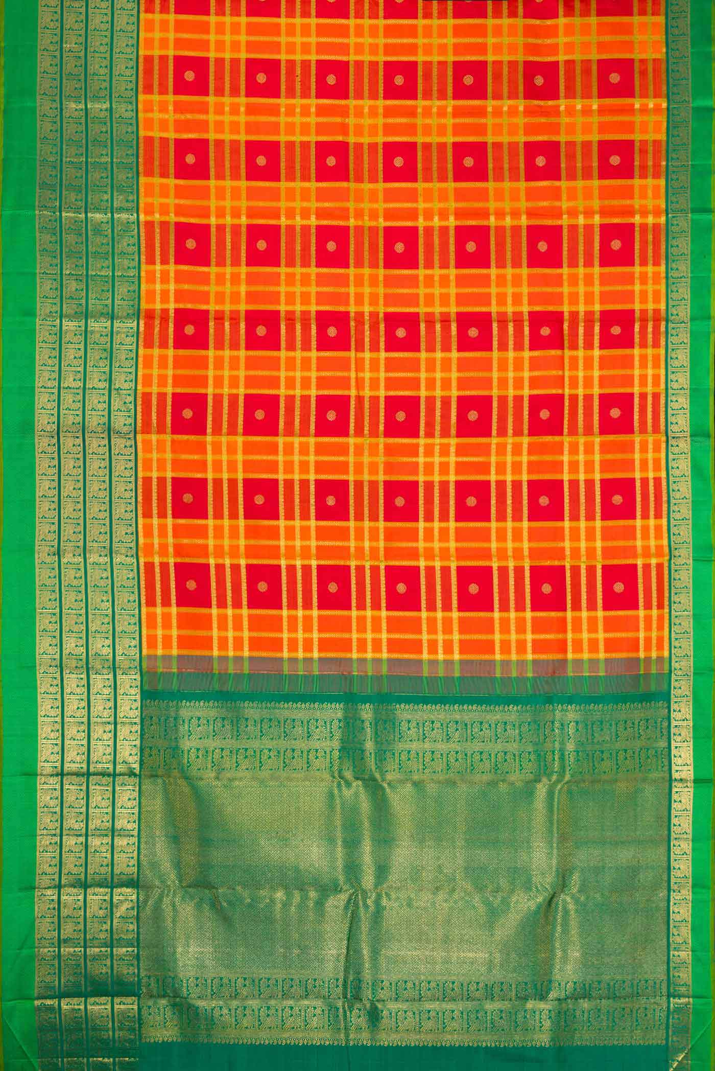 Pure Silk Pure Zari Multi Color Kanjivaram Saree - Image 6