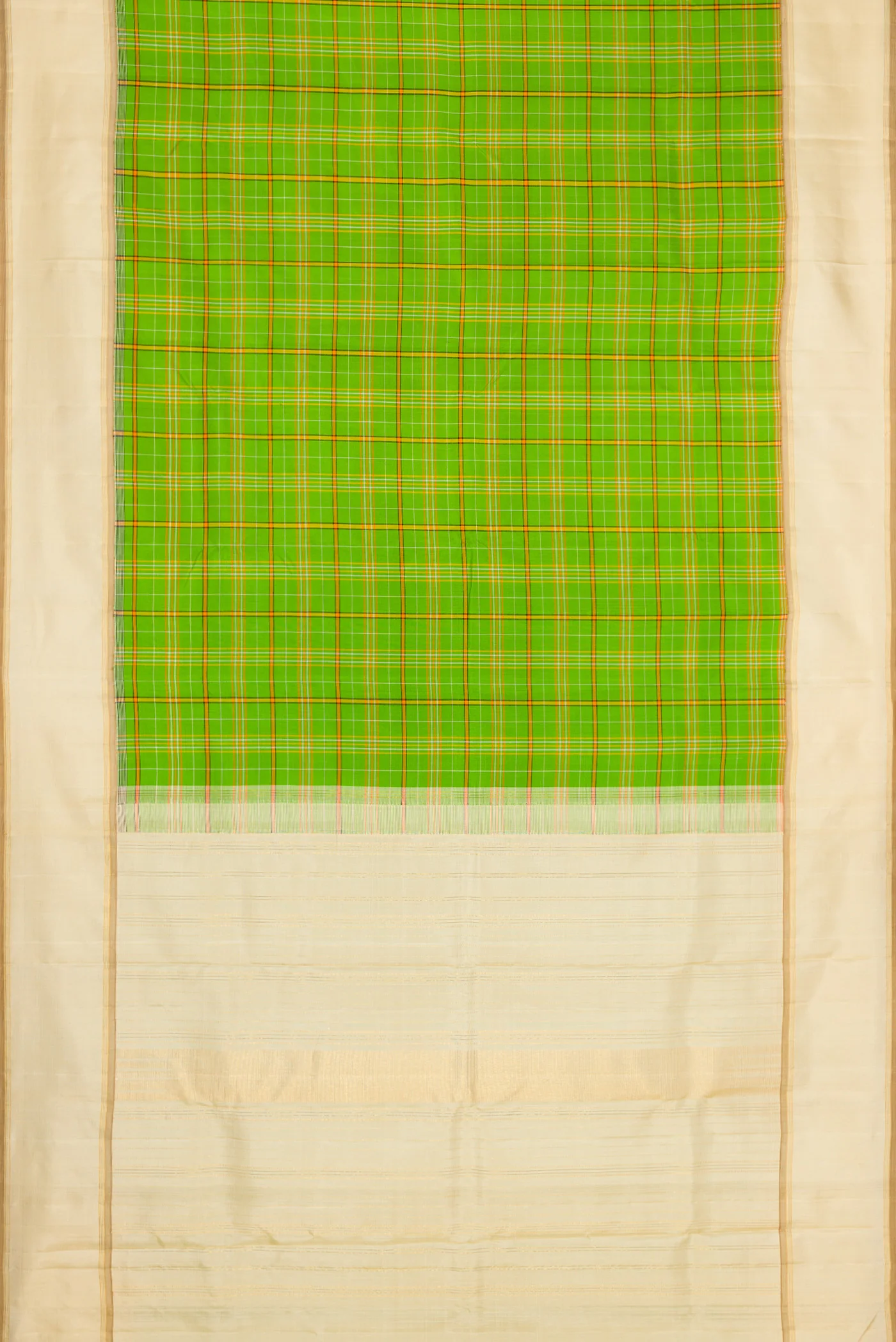 Pure Silk Pure Zari Green Kanjivaram Saree - Image 6