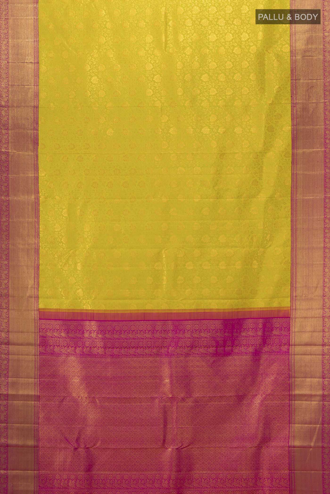 Yellow Kanchipuram Silk Saree - Image 5