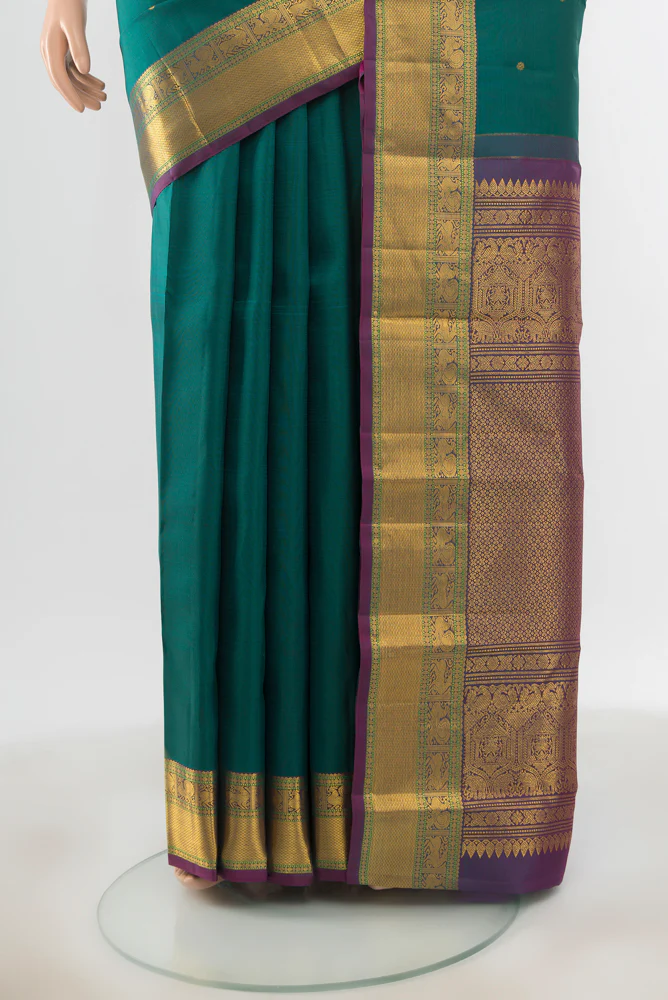 Blue Kanjivaram Silk Saree - Image 3