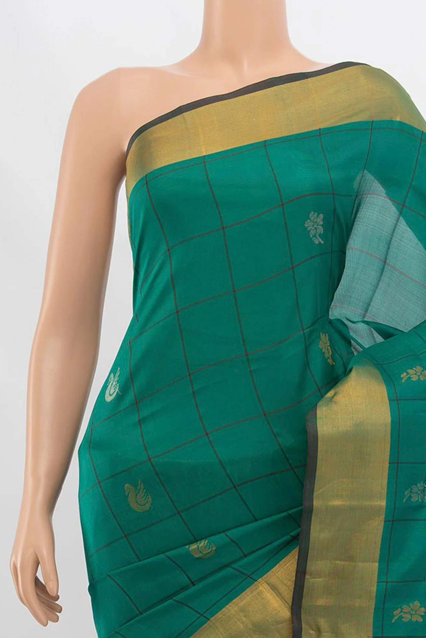 Teal Uppada Silk Saree - Image 2