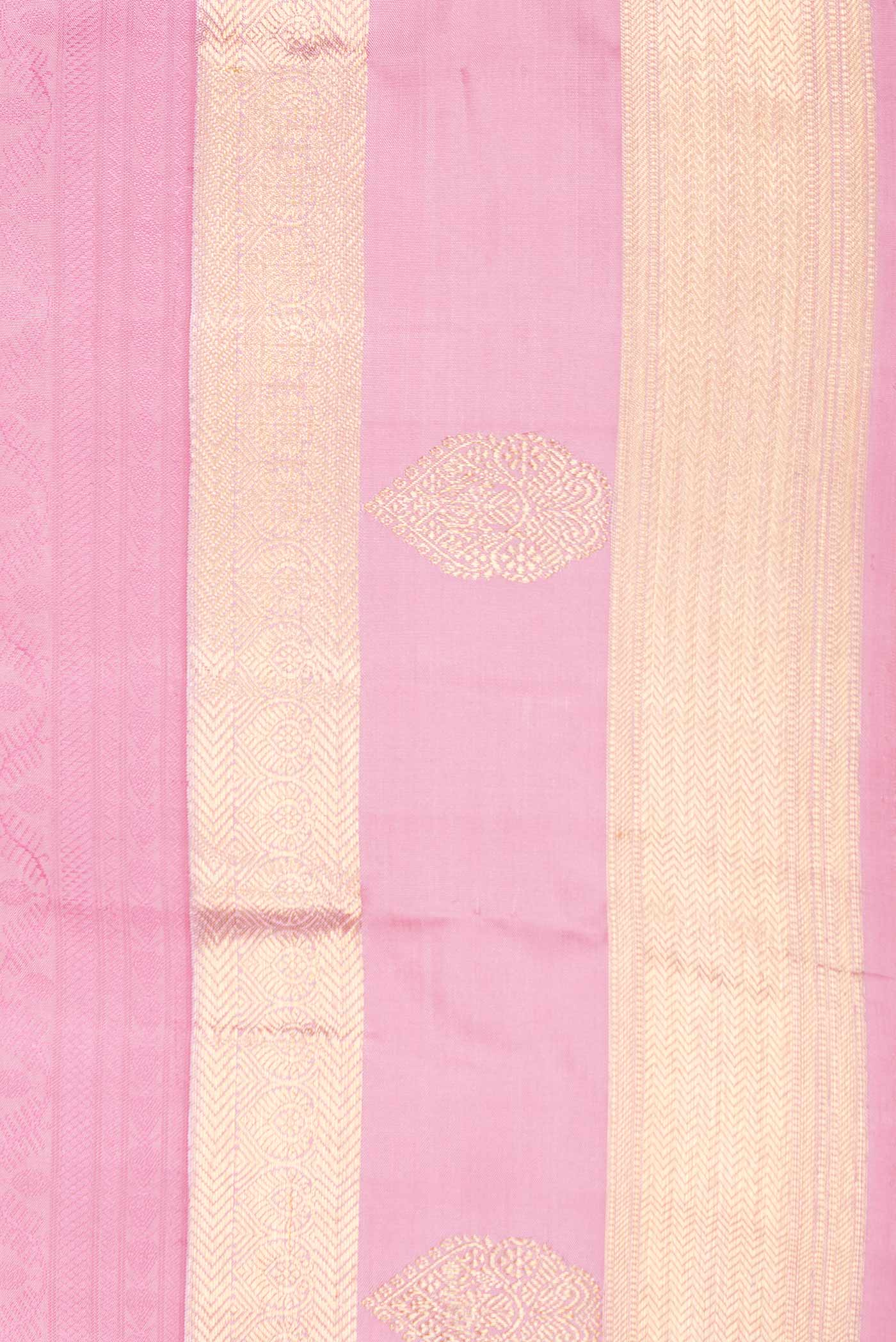Pure Silk Pure Zari Pink Dual Tone Kanchipuram Saree - Image 3
