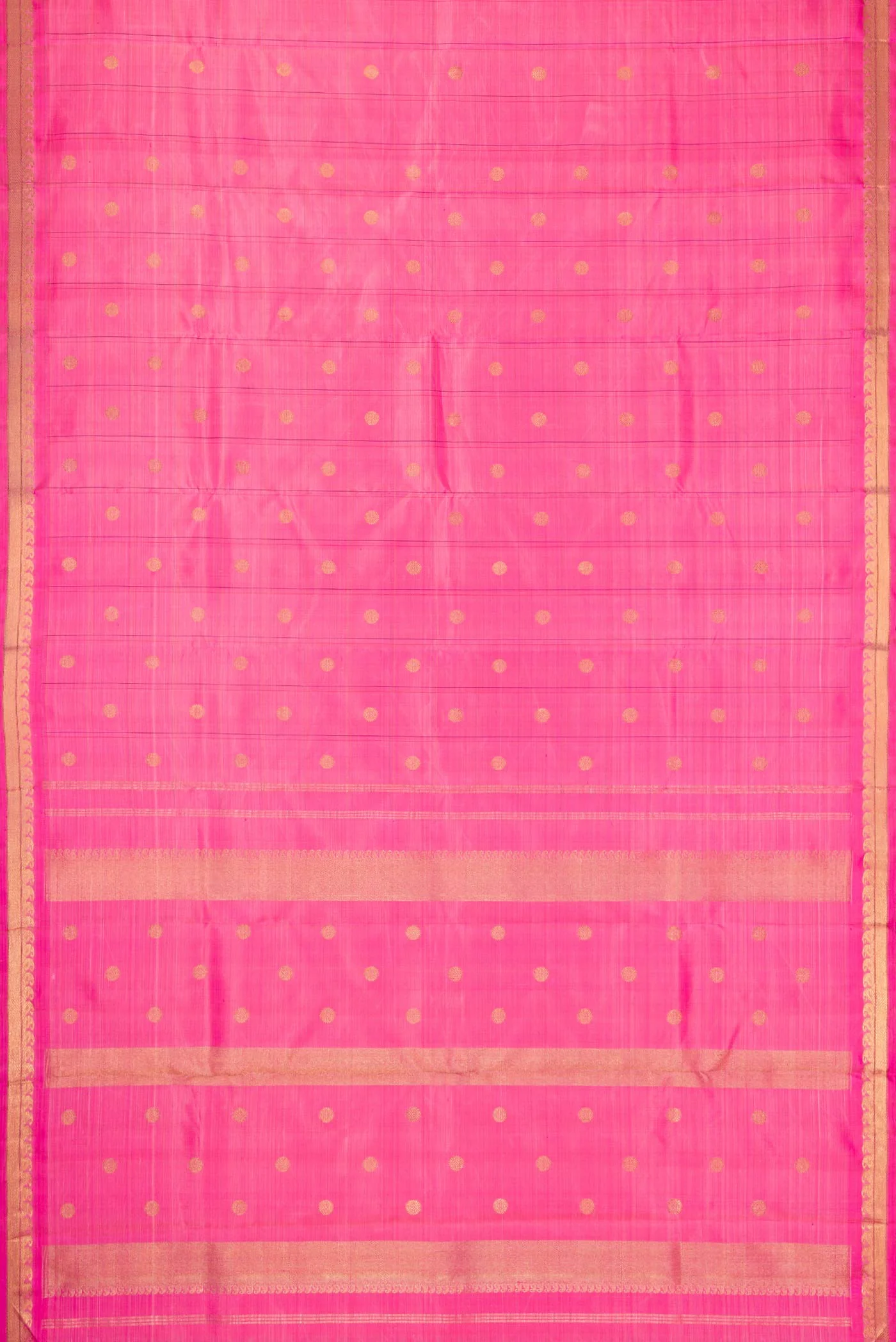 Pure Silk Pure Zari Pink Kanchipuram Saree - Image 6