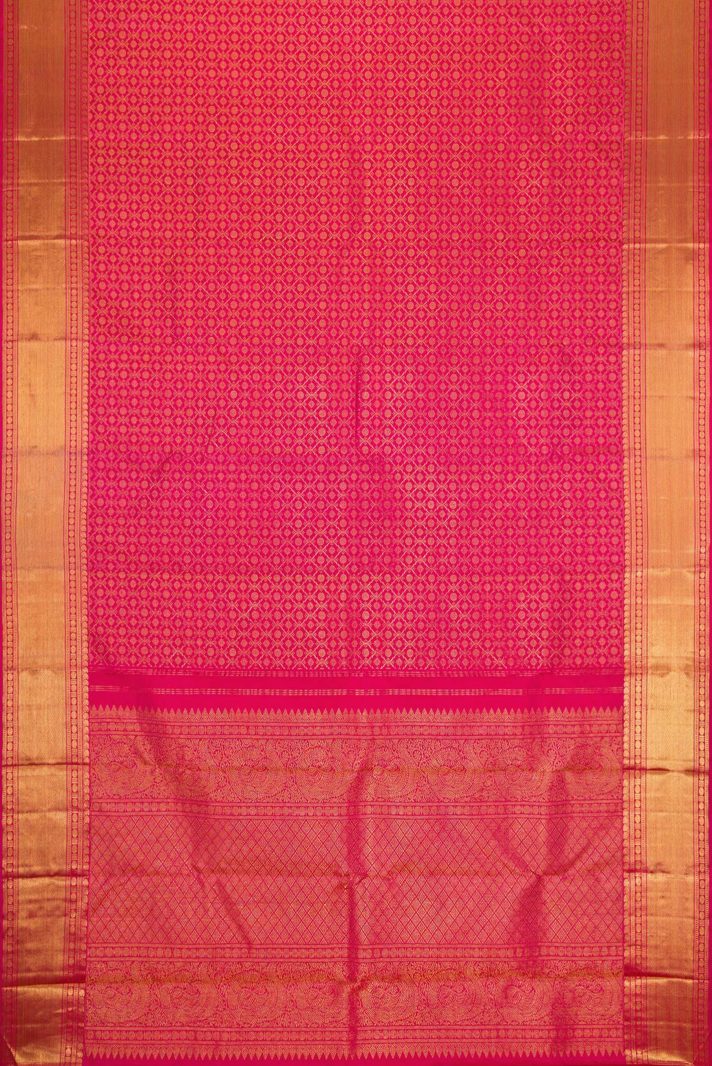 Pure Silk Pure Zari Pink Kanjivaram Saree - Image 6