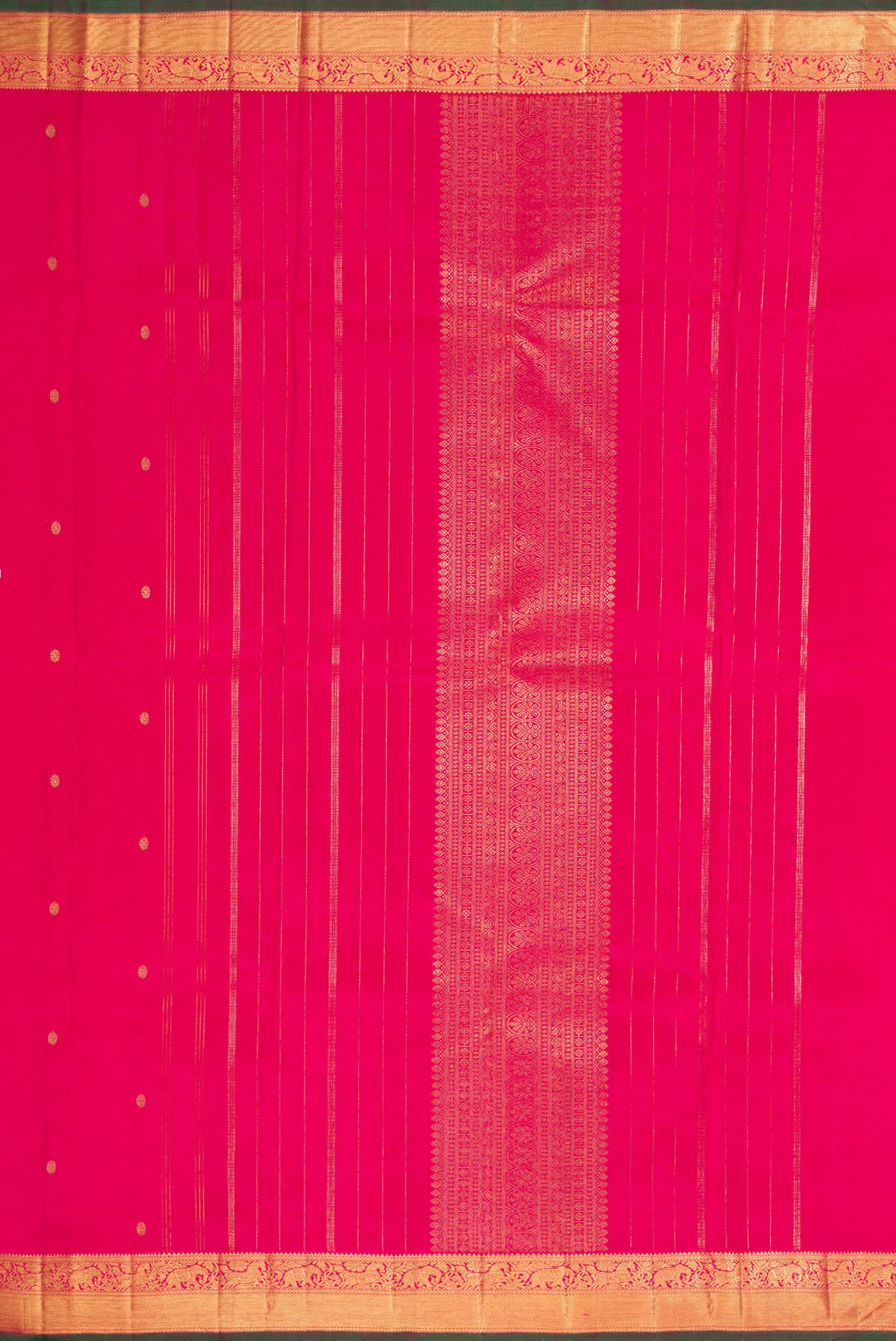 Pure Silk Pure Zari Pink Kanjivaram Saree - Image 7