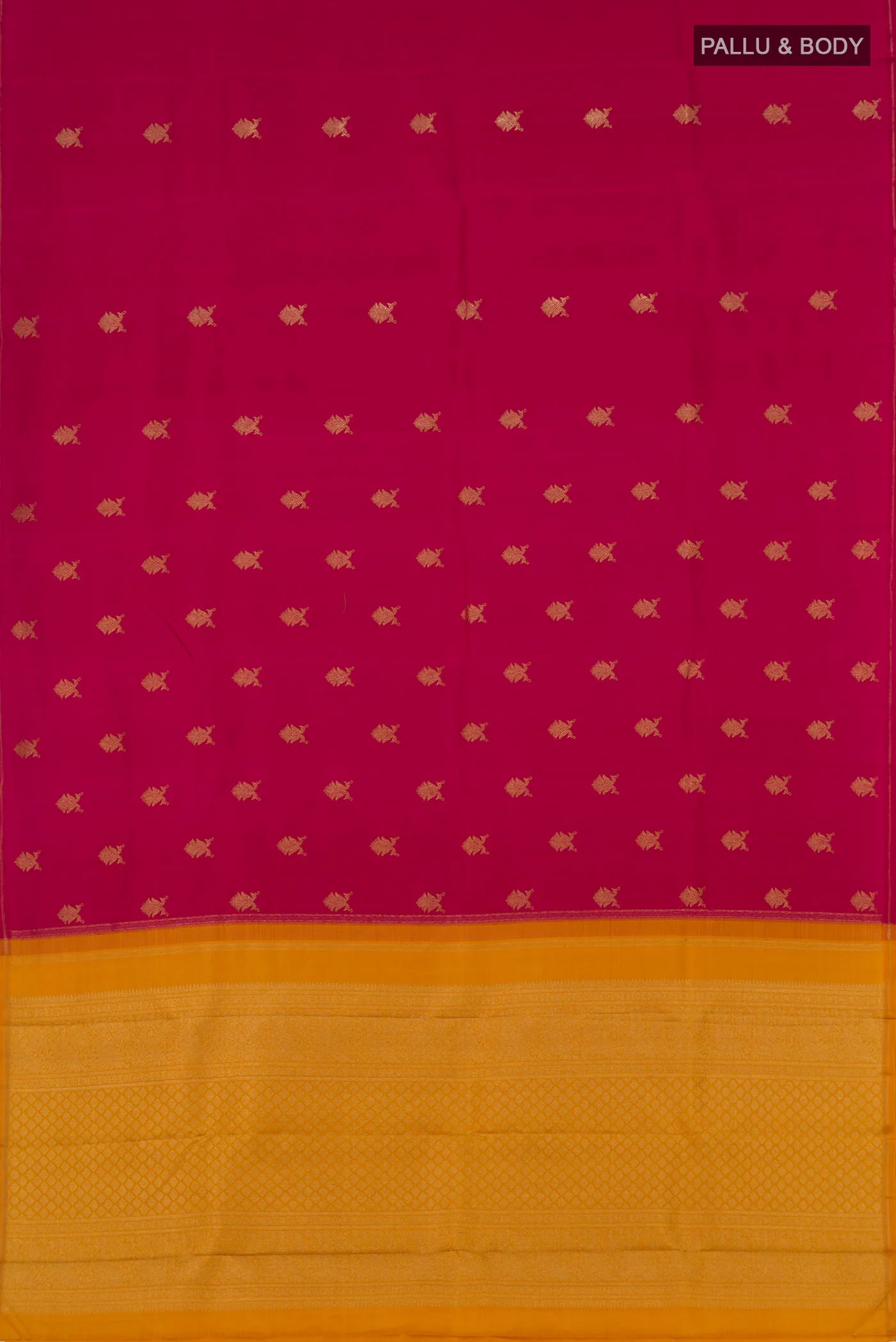 Pure Silk Pure Zari Pink Kanchipuram Saree - Image 4