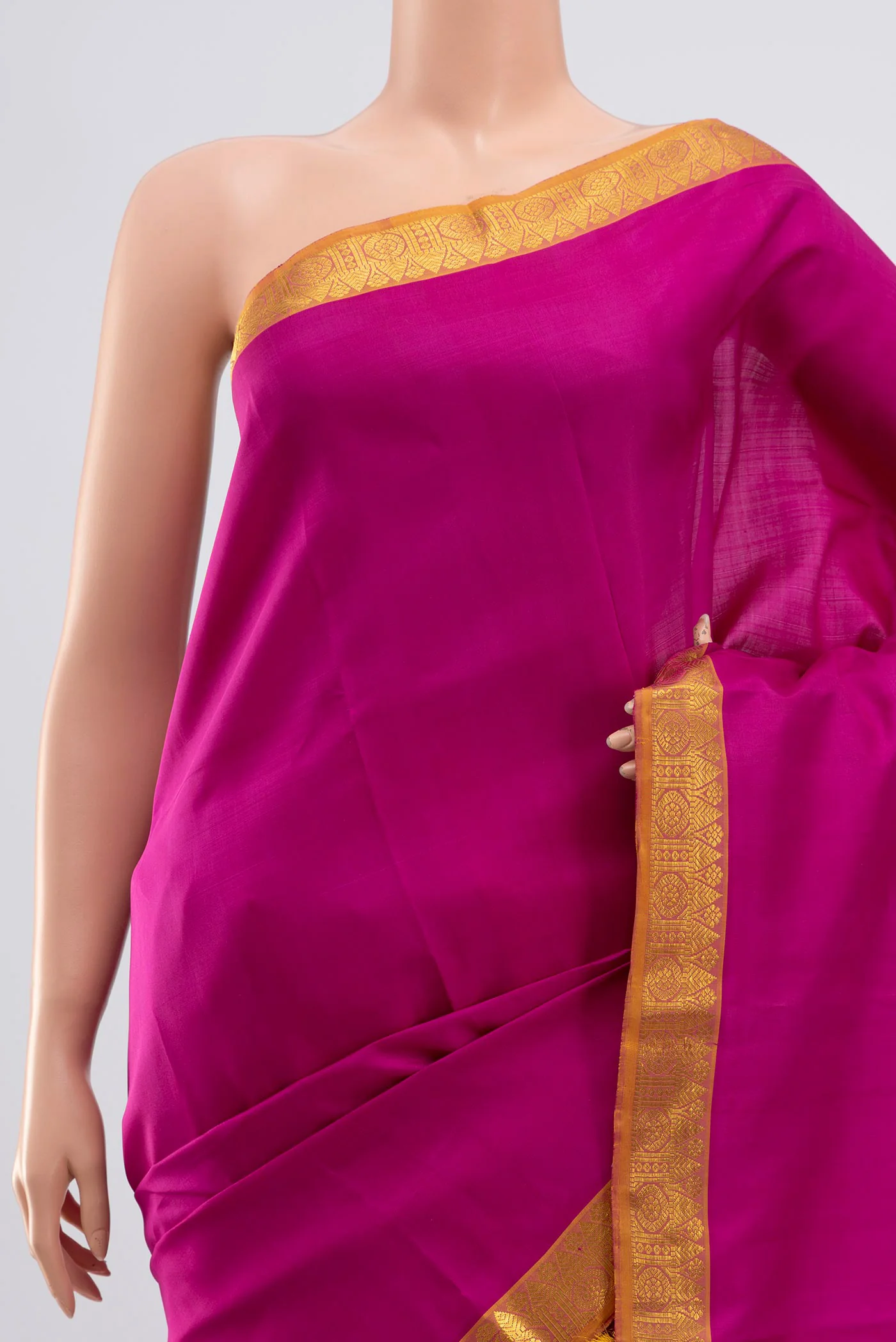 Rani Pink Kanjivaram Silk Saree - Image 2
