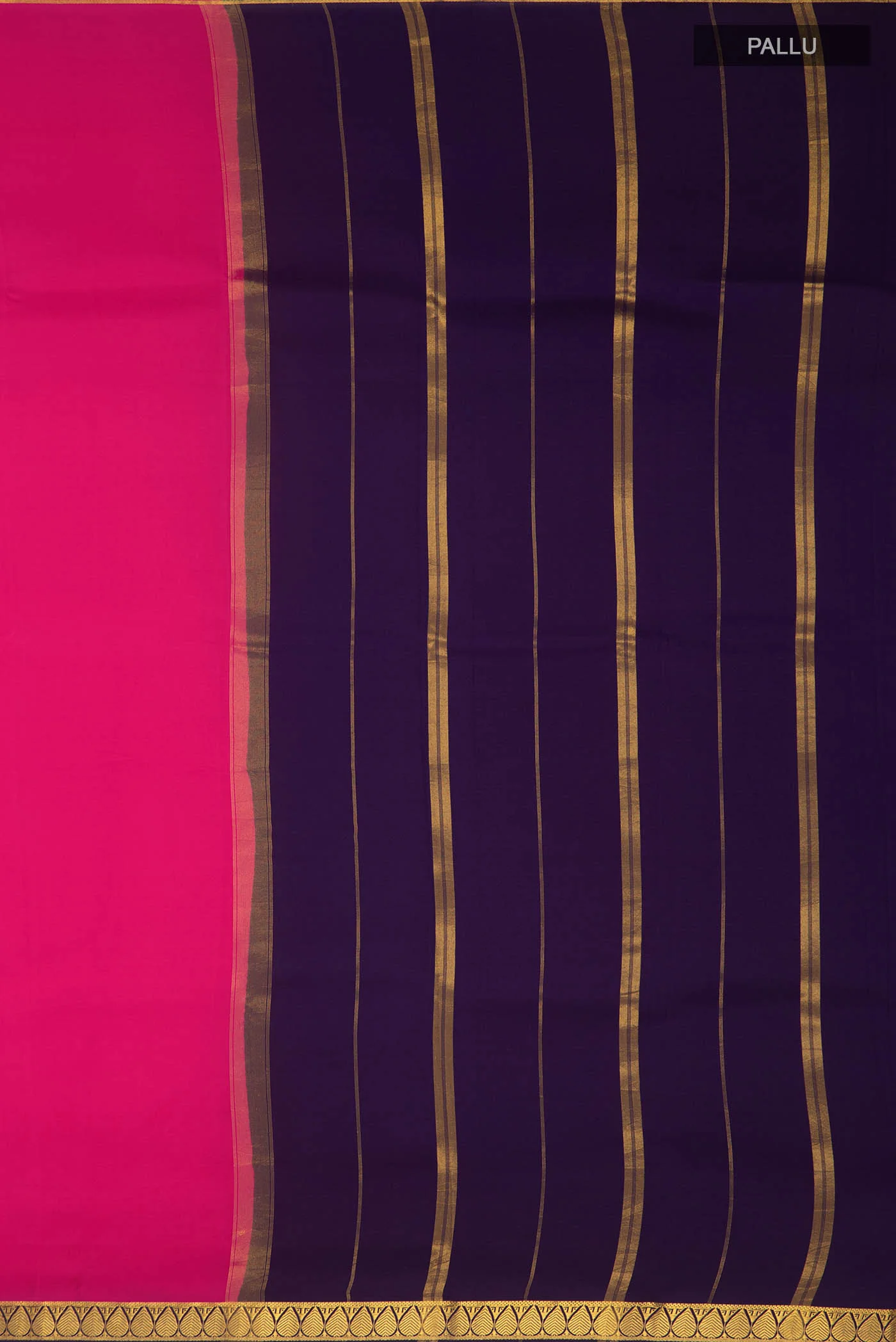 Pure Silk Pure Zari Pink Mysore Crepe Saree - Image 7