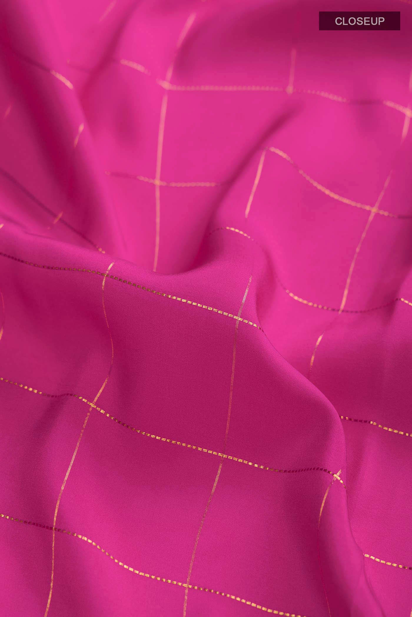 Pure Silk Pure Zari Pink Mysore Crepe Saree - Image 2