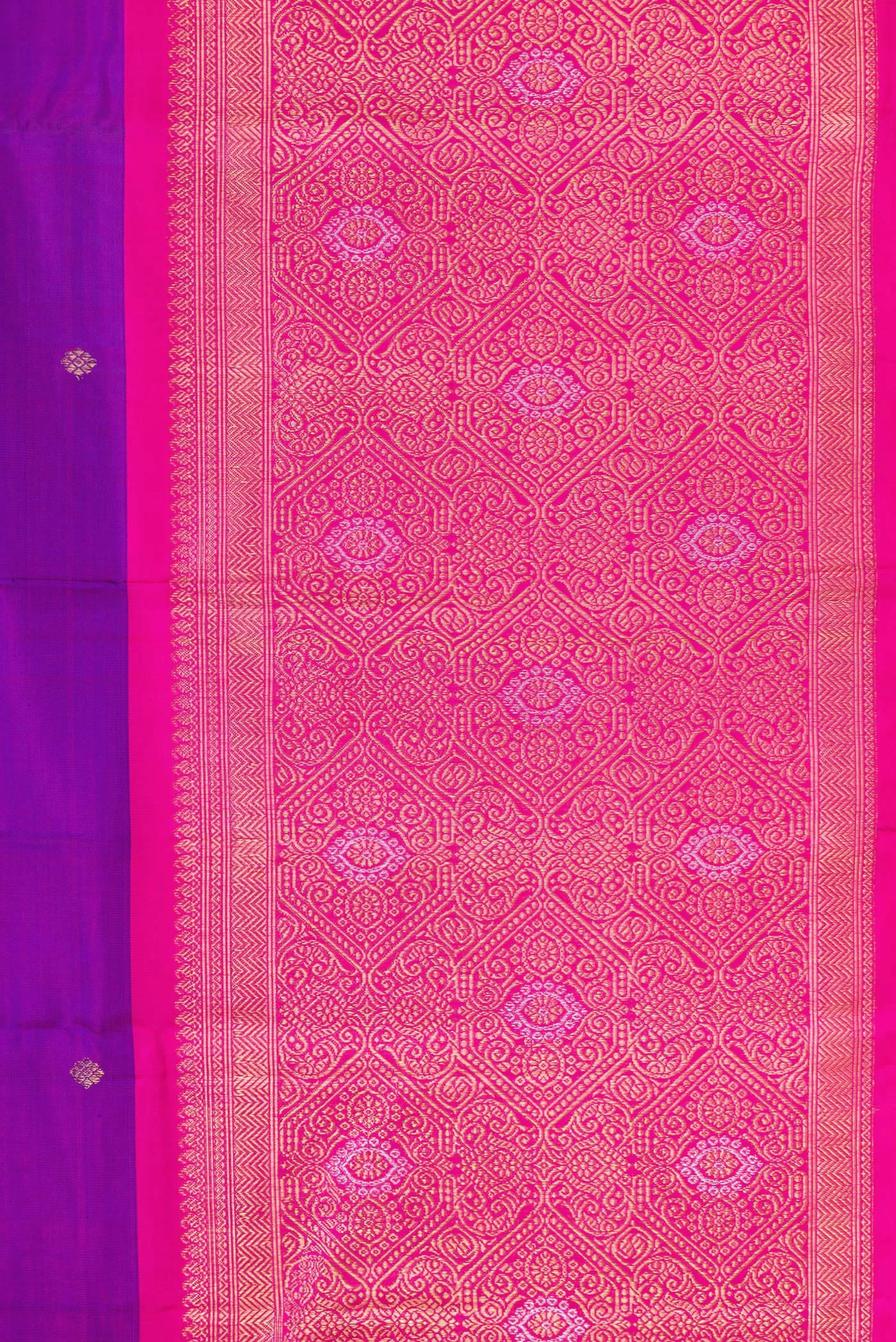 Pure Silk Pure Zari Purple Kanjivaram Saree - Image 3