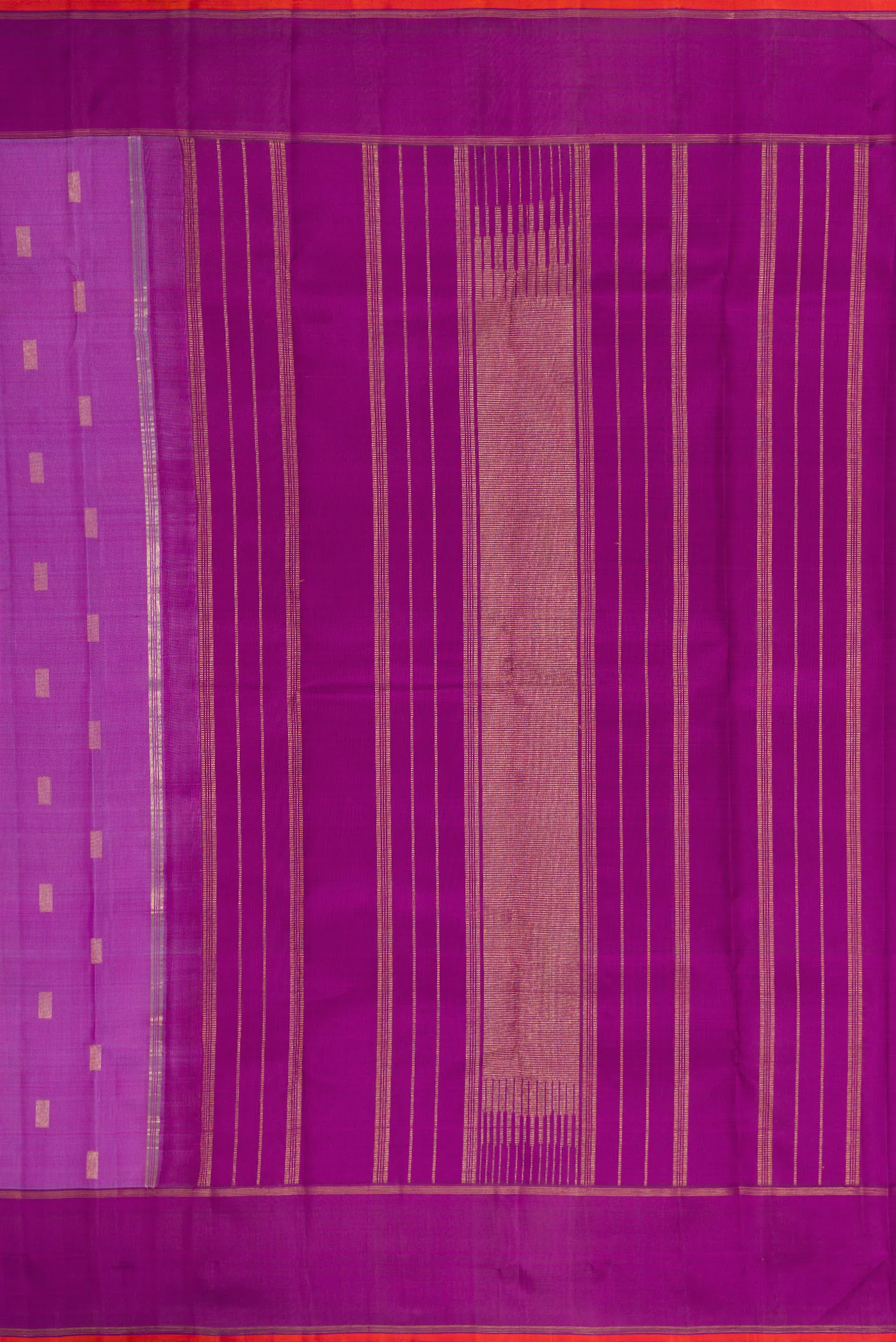 Pure Silk Pure Zari Purple Kanjivaram Saree - Image 7