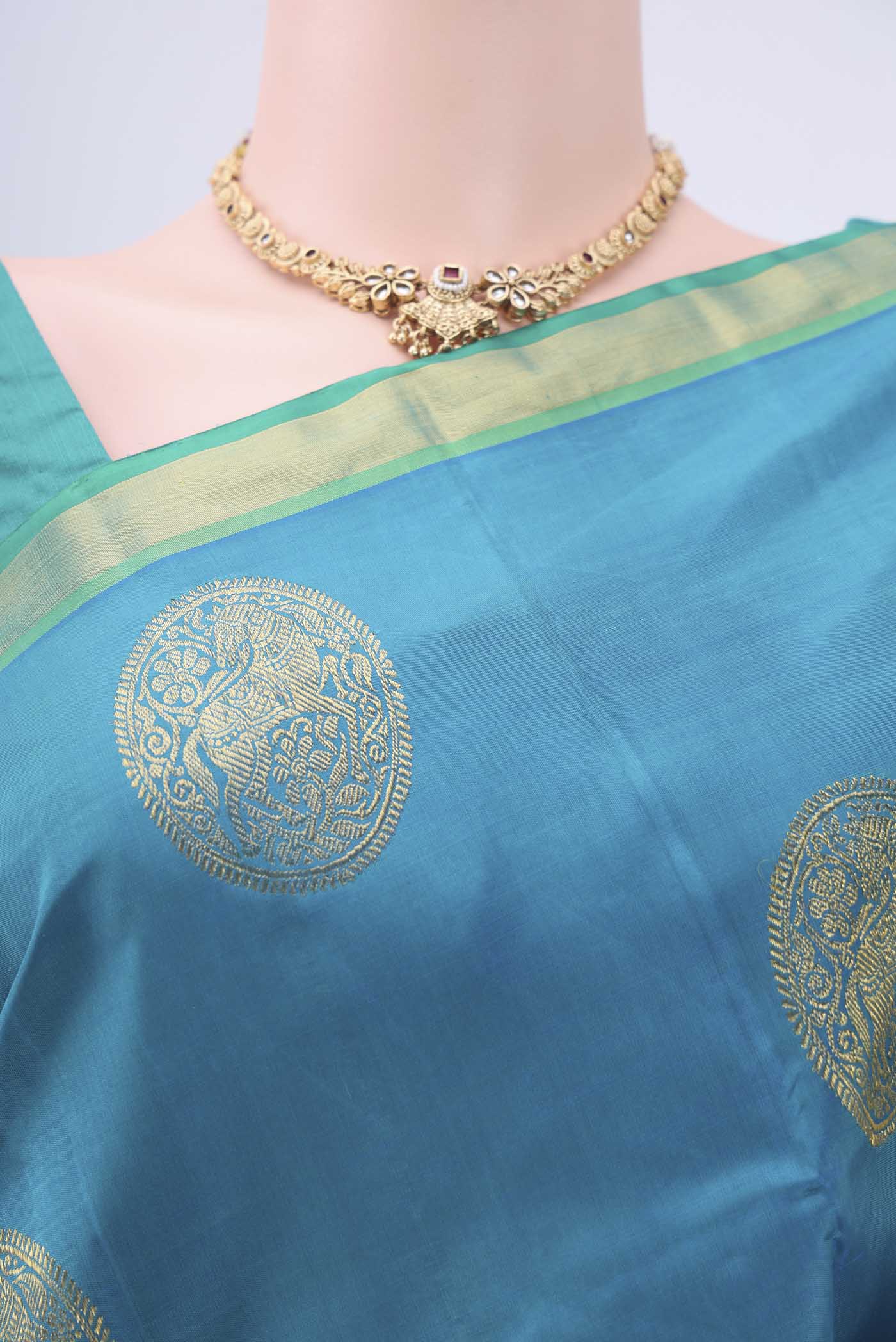 Blue Kanjivaram Silk Saree - Image 2