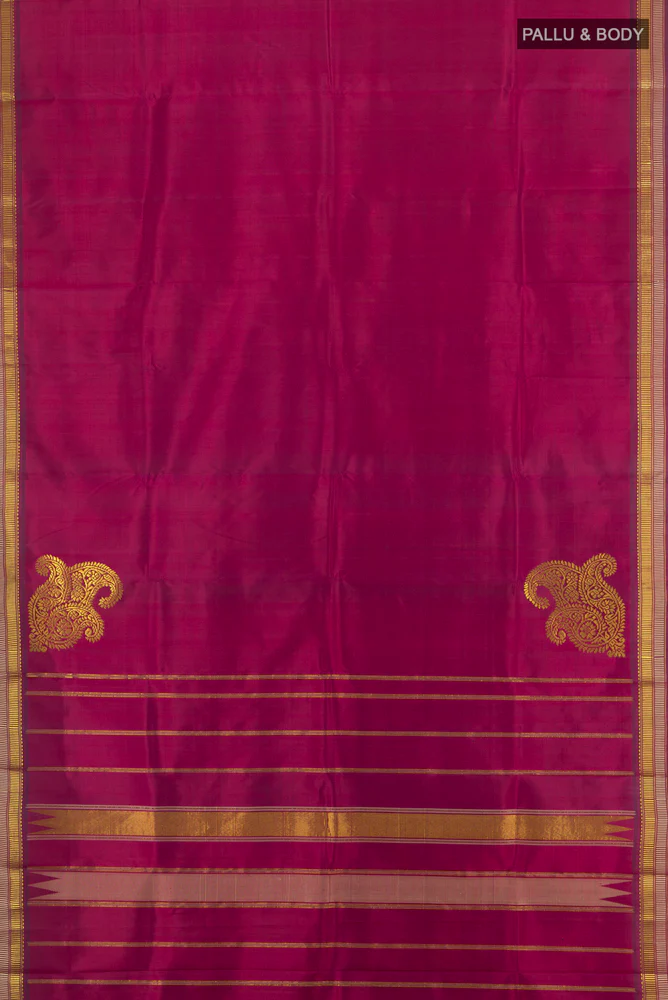Magenta Kanchipuram Silk Saree - Image 5