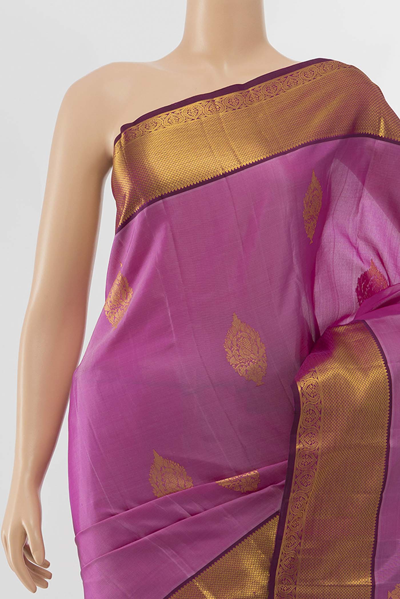 Pink Kanchipuram Silk Saree - Image 2