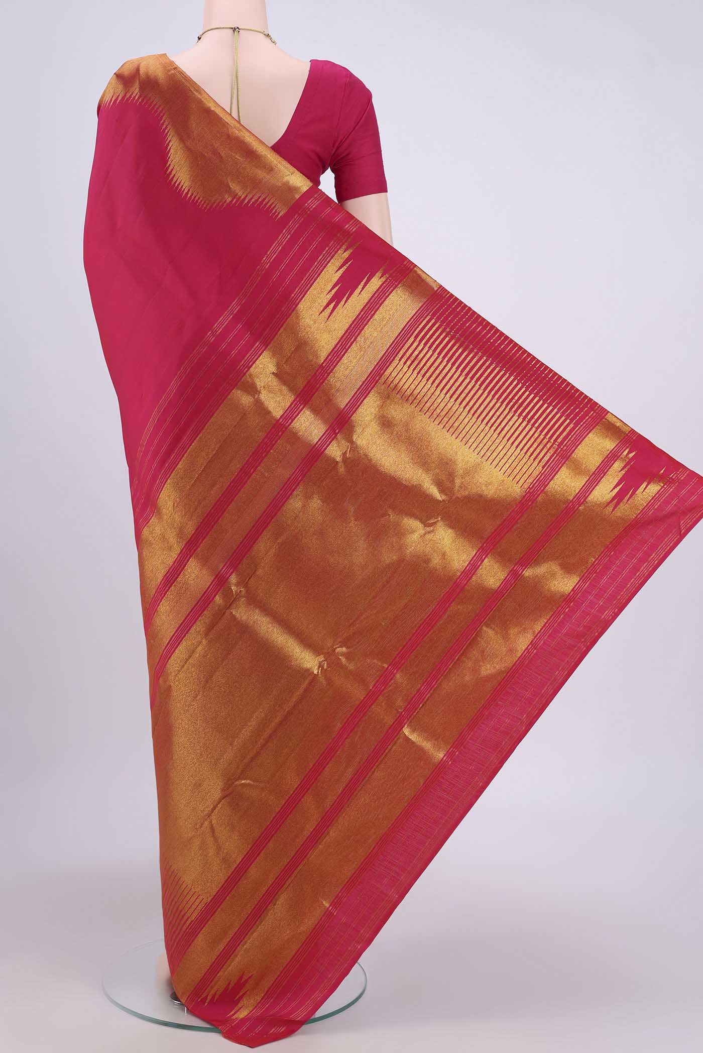 Pink Kanjivaram Silk Saree - Image 3