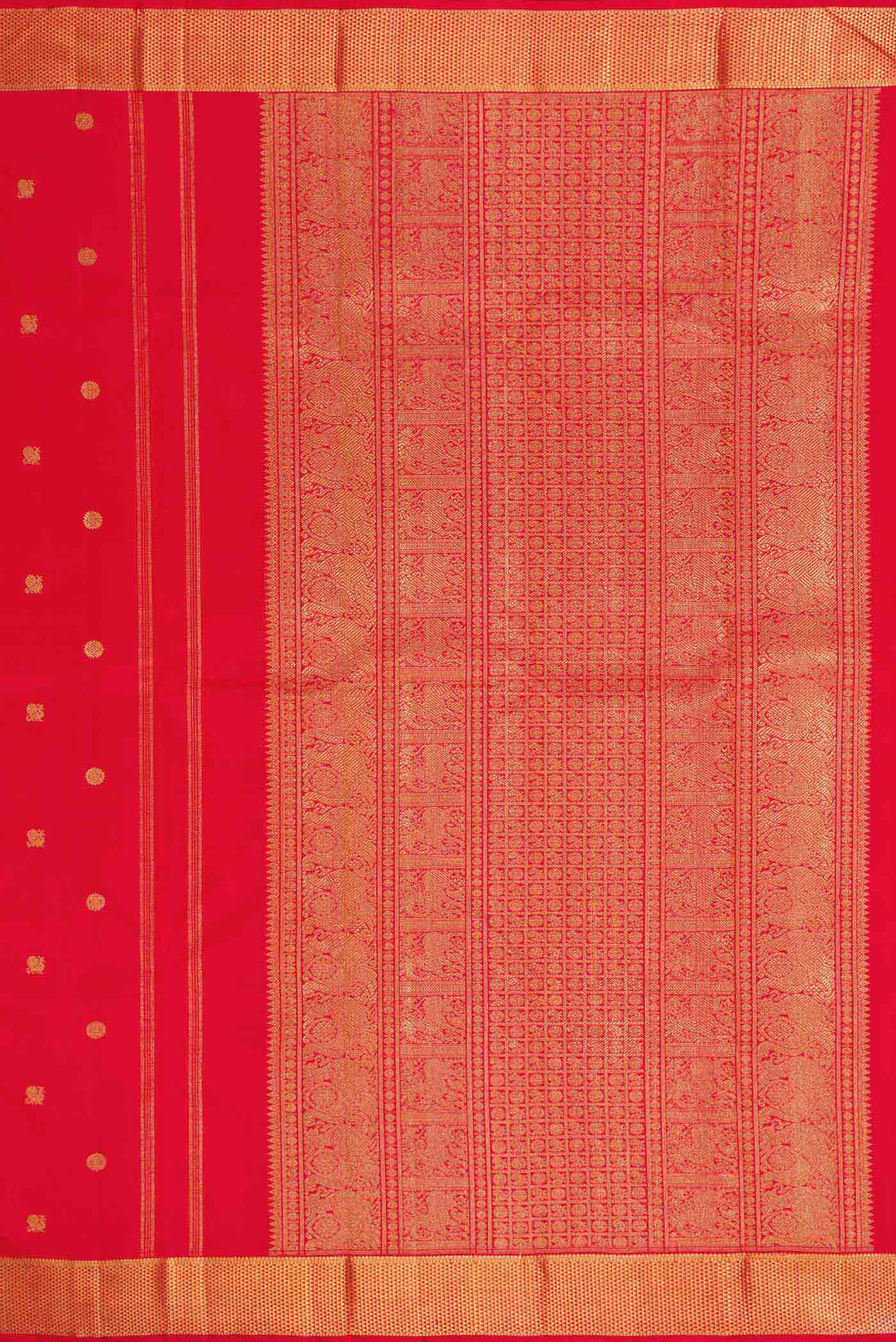 Pure Silk Pure Zari Pink with Red Color Kanchipuram Saree - Image 7
